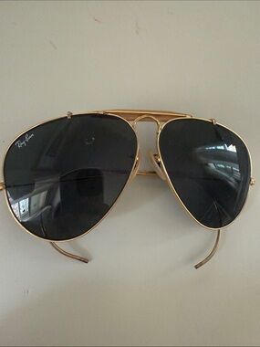 Ray-Ban Gold Frame Sunglasses with Black Lenses